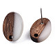 Accessoires de boucles d'oreilles en résine et bois de noyer MAK-N032-004A-A02-3