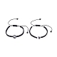 Set di braccialetti con perline intrecciate yin yang in acrilico a 2 colori BJEW-JB09406-1