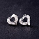SHEGRACE Fashionable 925 Sterling Silver Micro Pave Cubic Zirconia Heart Ear Studs JE185A-2