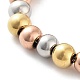 202 Stainless Steel Round Beaded Bracelets for Men Women BJEW-D034-01MC-2