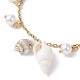 Braccialetti con ciondoli con conchiglia a spirale naturale e perle di vetro BJEW-JB09973-4