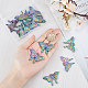 SUNNYCLUE 1 Box 20Pcs Butterfly Charms Gothic Style Moth Charms Large Butterflies Charm Rainbow Color Wings Big Wing Charm Moon Phase Crescent Colorful Animal Charms for Jewelry Making Charm Craft FIND-SC0004-20-3