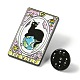 La carta dei tarocchi del mondo con spille smaltate di gatto JEWB-G027-01C-2