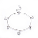304 Stainless Steel Charm Bracelets BJEW-L660-08-2
