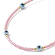 Evil Eye Lampwork & Glass Seed Beaded Bracelet with Real 18K Gold Plated 304 Stainless Steel Clasps BJEW-JB09998-02-2