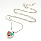 Brass Ball Chain Snap Pendant Necklaces NJEW-A287-01-2