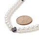 Collana da donna con croce in onice nero naturale e perle finte acriliche NJEW-JN04218-2