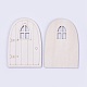 木製の妖精のドアの装飾  アンティークホワイト  9.9x6.75x0.2~0.3cm WOOD-WH0017-02A-1