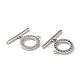 Rack Plating Brass Micro Pave Clear Cubic Zirconia Toggle Clasps KK-M272-11P-2
