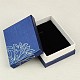 四角形印刷厚紙ジュエリーネックレス箱  内側のベロア  ブルー  90x68x33mm CBOX-E008-02-2