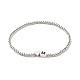 Bracelet extensible perles cœur et lettres aléatoires pour adolescente femme BJEW-JB06996-4