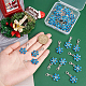 SUNNYCLUE 1 Box 30Pcs Christmas Snowflake Charms Bulk Clip On Bracelet Blue Snowflakes Charm for Jewelry Making Lobster Claw Clasp Zipper Pull Necklace Earring Knitting Needle Crochet Stitch Markers HJEW-SC0001-17-3