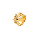 Золотые широкие кольца из нержавеющей стали со стразами AG2526-6-1