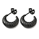 Ion Plating(IP) 304 Stainless Steel Crescent Moon Stud Earrings EJEW-G293-10EB-1