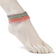 Set di cavigliere intrecciate con perline di vetro per donna AJEW-AN00466-3