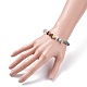 Bracelet extensible en perles de pierres précieuses mixtes naturelles et synthétiques pour femme BJEW-JB07657-01-3