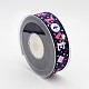 Valentine's Day Word Love Printed Polyester Grosgrain Ribbons for Gift Packaging SRIB-F001-02F-2
