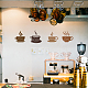 Superdant café stickers muraux latte moka cappuccino café marron stickers muraux décoller et coller amovible vinyle stickers muraux pour cuisine café bar salon décorations murales DIY-WH0228-558-3