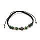 Bracelet de perles tressées en turquoise synthétique (teinte) BJEW-JB06743-01-1