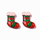 オペーク樹脂カボション  クリスマスの靴下  レッド  30x20x7mm CRES-N021-115-2