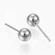 201 Stainless Steel Ball Stud Earrings STAS-H413-02P-C-2