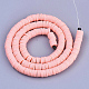 Flat Round Handmade Polymer Clay Bead Spacers X-CLAY-R067-3.0mm-18-3