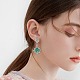 Boucles d'oreilles pendantes en forme de losange tressé en graines de verre et bracelet en perles avec fermoirs magnétiques en laiton SJEW-SW00005-4