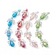 Fili di perle di vetro trasparente elettrolitico a forma di fata angelo AJEW-JB01174-1