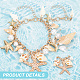 Pandahall elite 3 pz conchiglia naturale e stella marina in lega e braccialetto di fascino di perle di plastica ccb BJEW-PH0004-35-4