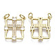 Brass Micro Pave Clear Cubic Zirconia Pendants ZIRC-N039-108-NF-2