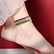 Сверкающие стеклянные бусины эластичные ножные браслеты для женщин AJEW-SW00002-7