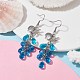 Shell with Starfish Shape Alloy Dangle Earrings EJEW-JE05622-02-2