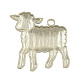 Tibetan Style Alloy Sheep Big Pendants TIBEP-2250-P-RS-2