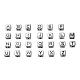 メッキアクリルビーズ  水平穴  文字付きのキューブ  アンティークシルバー  文字付きのキューブ  a～zの文字  934個/箱 PACR-X0001-08-3