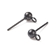 304 Stainless Steel Ball Stud Earring Findings STAS-G099-09B-2