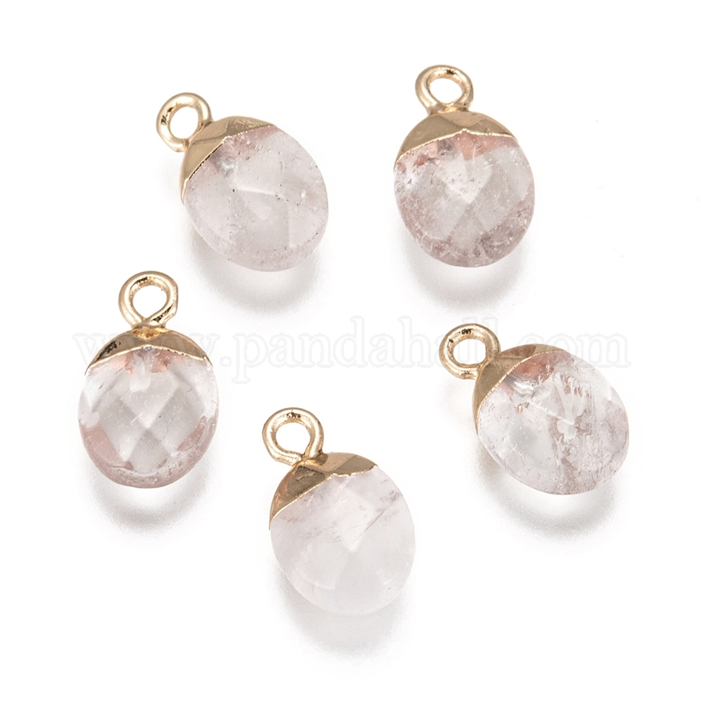 Wholesale Electroplate Natural Quartz Crystal Charms