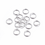 304 anelli di salto in acciaio inox, anelli di salto aperti, colore argento placcato, 24 gauge, 4x0.5mm, diametro interno: 3mm