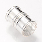 Brass Magnetic Clasps with Glue-in Ends, Column, Silver Color Plated, 20x14x14mm, Half Hole: 12mm