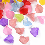 Transparent Acrylic Bead Caps, Trumpet Flower Beads, Frosted, Flower, Mixed Color, 18x18x17mm, Hole: 1.5mm, about 700pcs/500g