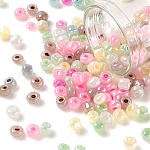 6/0 Perlas de semillas de vidrio, Ceilán, redondo, color mezclado, 4mm, agujero: 1 mm