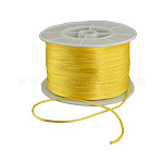 Fil de nylon ronde, corde de satin de rattail, pour création de noeud chinois, jaune, 1mm, 100 yards / rouleau