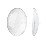 Cabochons en verre transparent, cabochon ovale en verre clair pour camée photo pendentif artisanat fabrication de bijoux, clair, 25x18x5mm