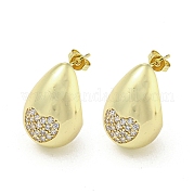 Серьги-гвоздики из латуни с цирконием EJEW-Q799-02B-G