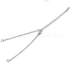 Fabricación de pulseras de acero inoxidable 201 resistentes al deslustre, con la cadena de cable y broches pinza de langosta, color acero inoxidable, 5 pulgada ~ 5-1/4 pulgadas (12.7~13.4 cm), 1.5mm, agujero: 1.5 mm