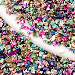 Cottura di perle di vetro per pittura, perle di forma irregolare, per arte del chiodo accessori decorativi, Senza Buco / undrilled, colore misto, 2~8x1.5~4x0.6~4.5mm, su 450 g / borsa