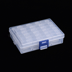 Mallette de rangement pour organisateur de perles en polypropylène (pp), Boîte individuelle amovible en polystyrène 24pcs avec couvercles à fermeture à pression, clair, 2.7x1.35x2.8 cm, 24pcs boîte individuelle / boîte d'emballage