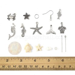 DIY-Sets zum Basteln von baumelnden Ohrringen mit Ozeanmotiv&nbsp;DIY-FS0009-27