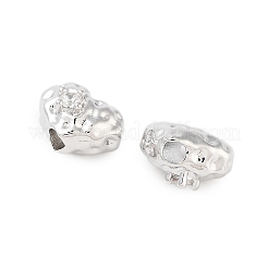 Micropave de latón transparente perlas de circonita&nbsp;KK-Z059-05P