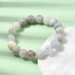 Bracelets extensibles en perles rondes d'aigue-marine naturelle de 10 mm pour femmes&nbsp;GG-CBA6C75-A01-10mm