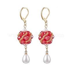 Orecchini a leva con goccia in vetro&nbsp;EJEW-MZ00531